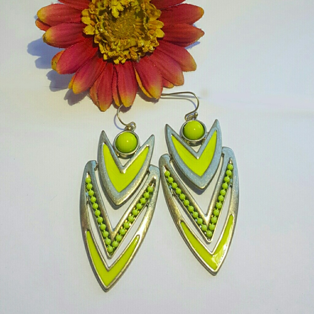 Tribal neon earings